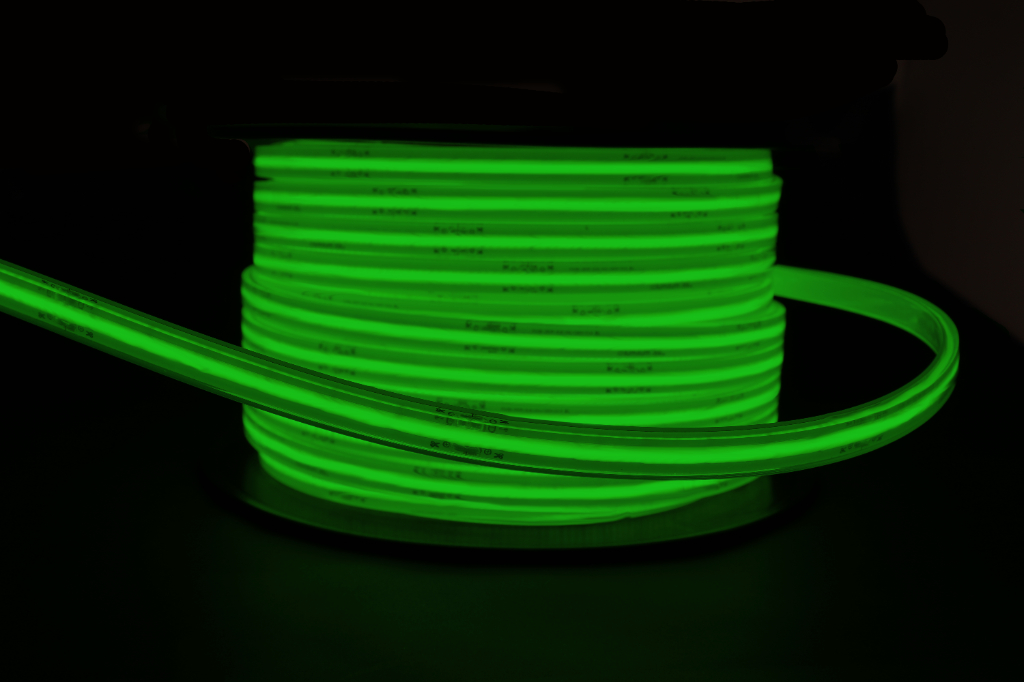 green coiled cob led light strip