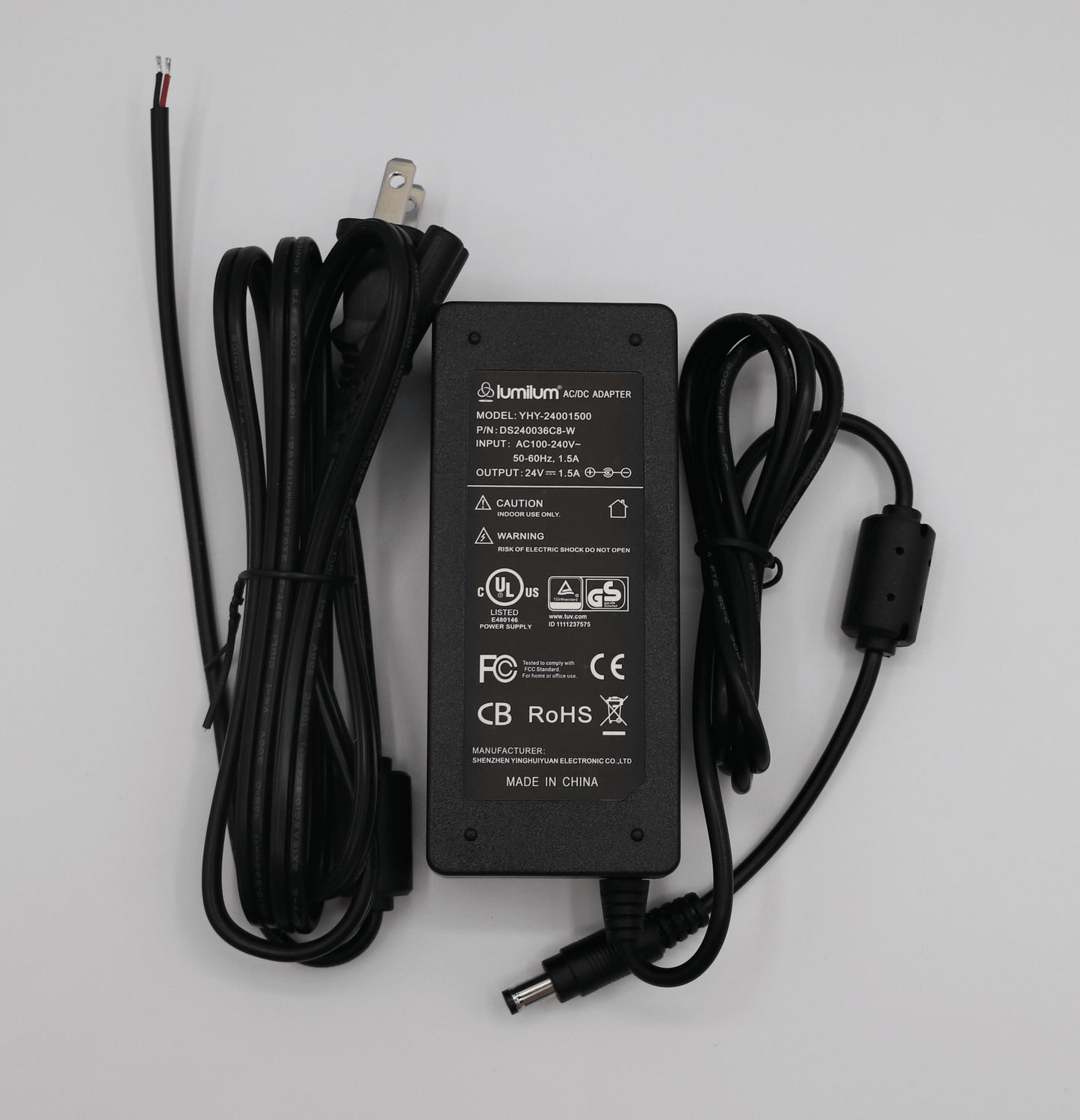 black 36 watt led light adapter with cables
