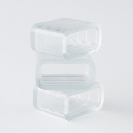 rectangular stacked clear silicone strip light led end caps