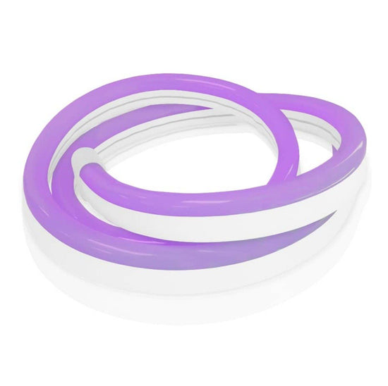 color changing led neon rope light in purple color coiled in knot