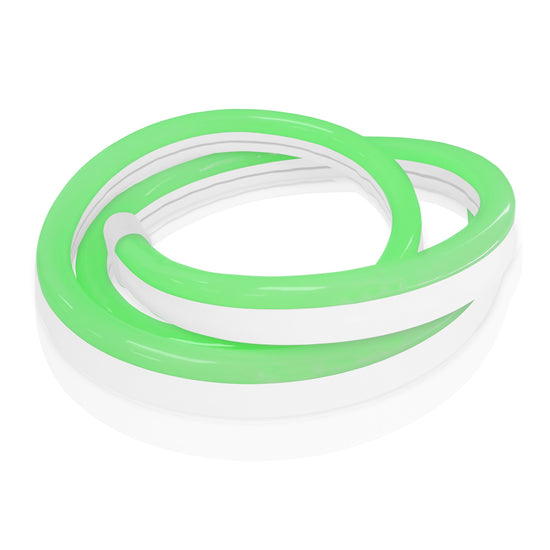 loosely coiled green neon led strip light