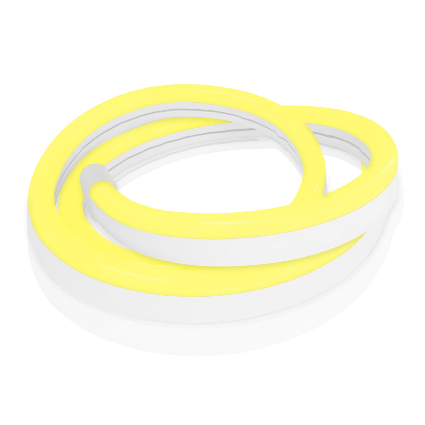 loosely coiled yellow neon led strip light