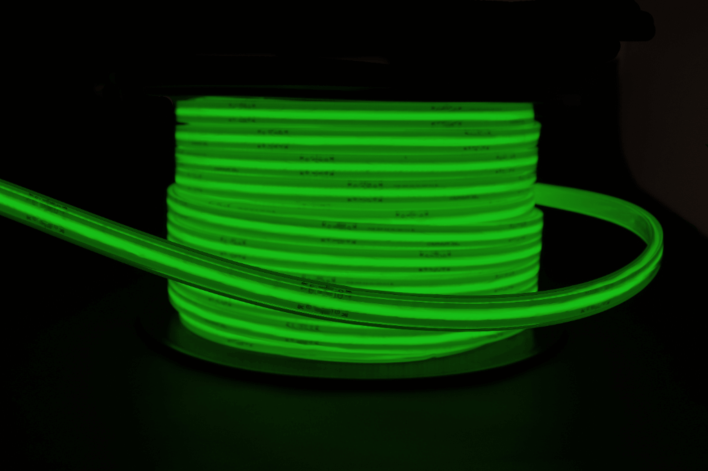 green coiled cob led light strip