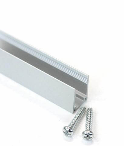 silver aluminum led channel track with two screws on the side