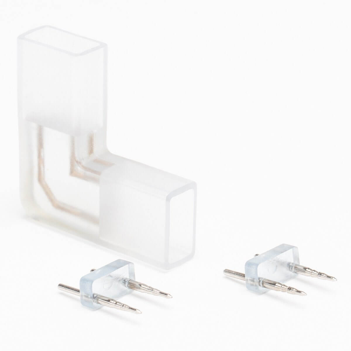 clear led corner connector with two led pins