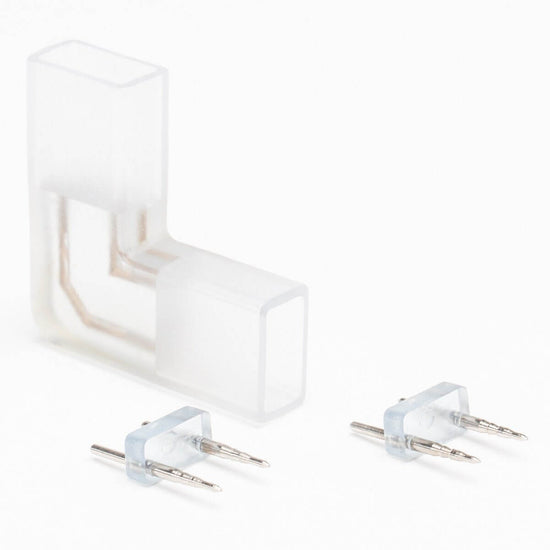 clear led corner connector with two led pins