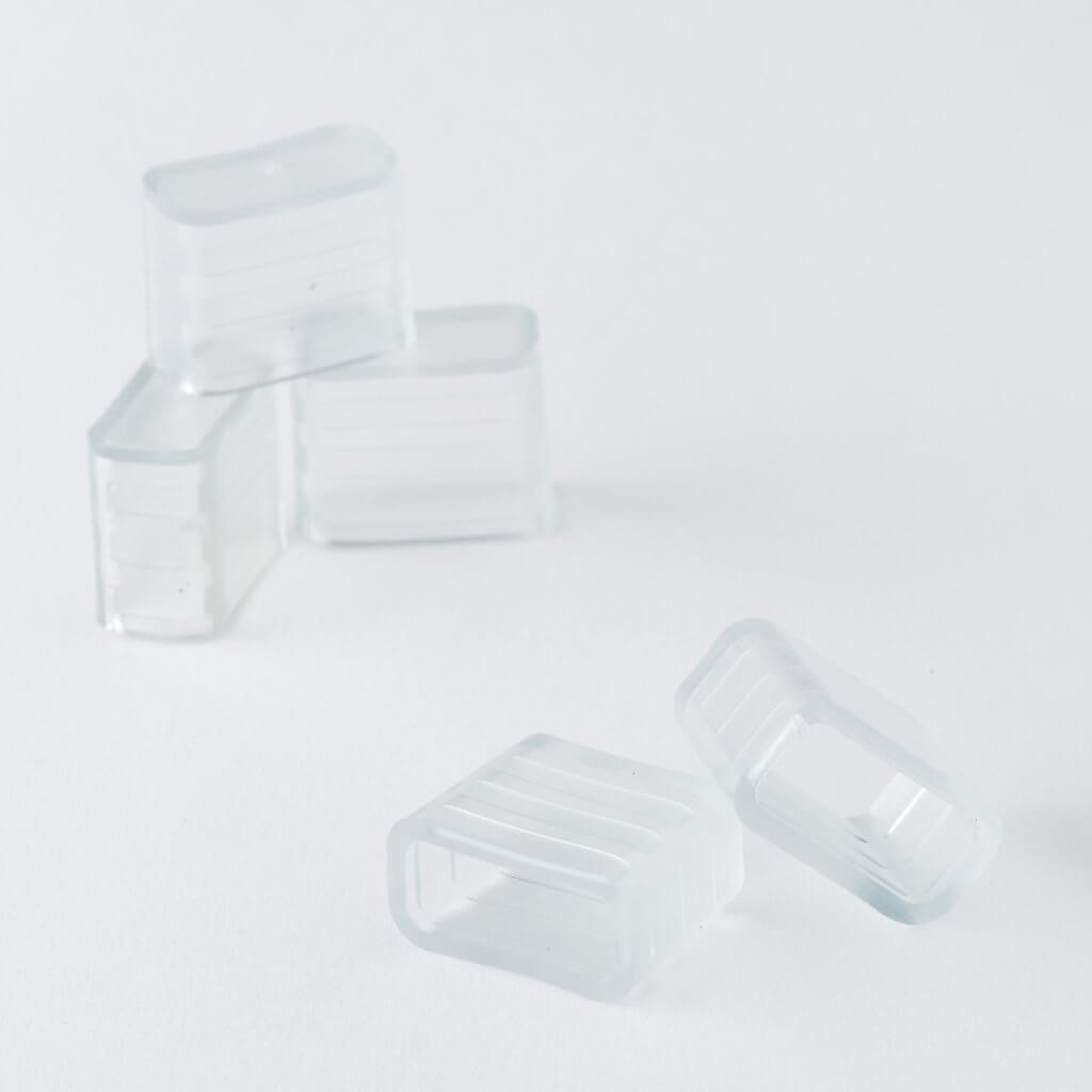 rectangular clear silicone strip light led end caps