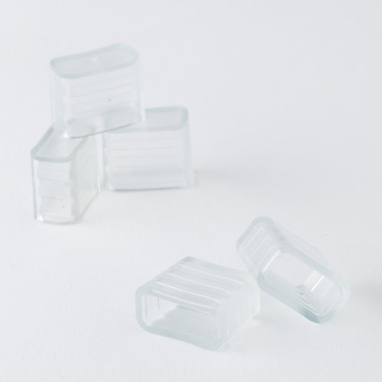 rectangular clear silicone strip light led end caps