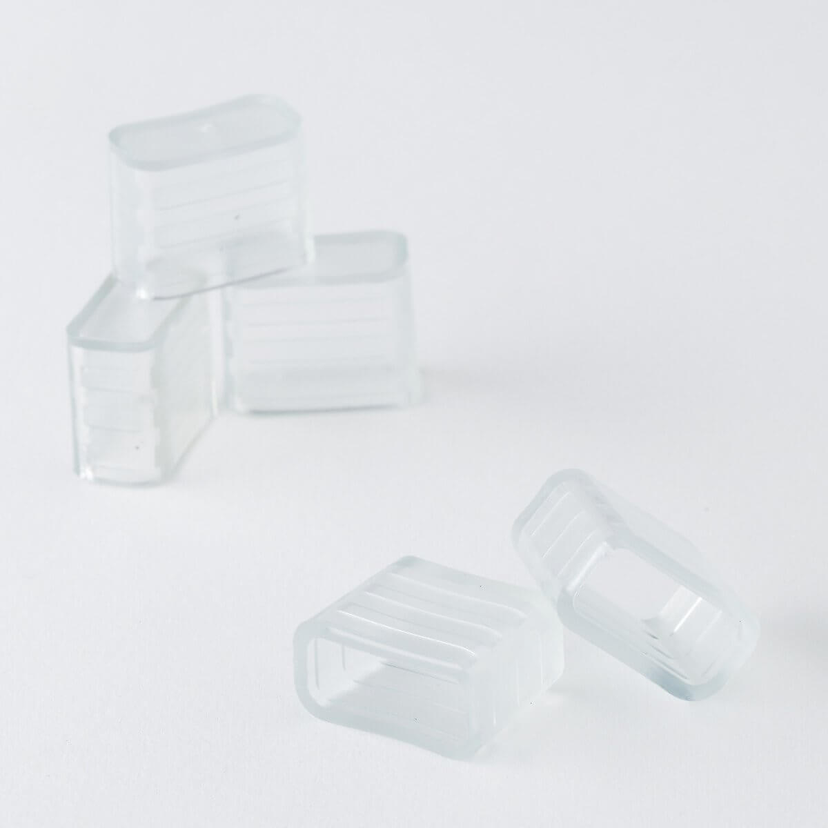 rectangular clear silicone strip light led end caps