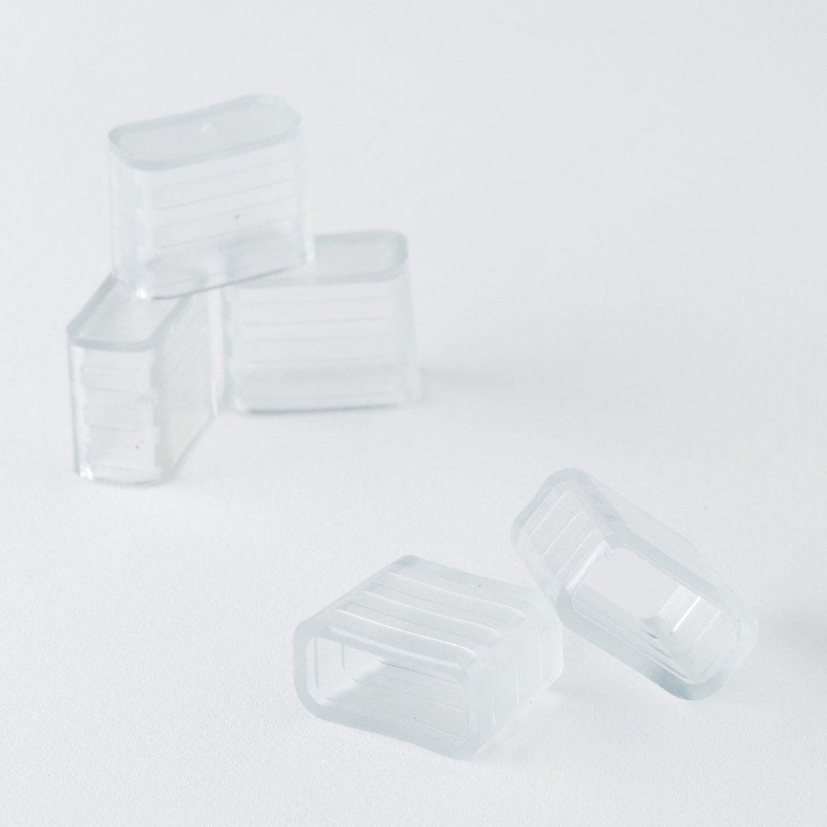 rectangular clear silicone strip light led end caps