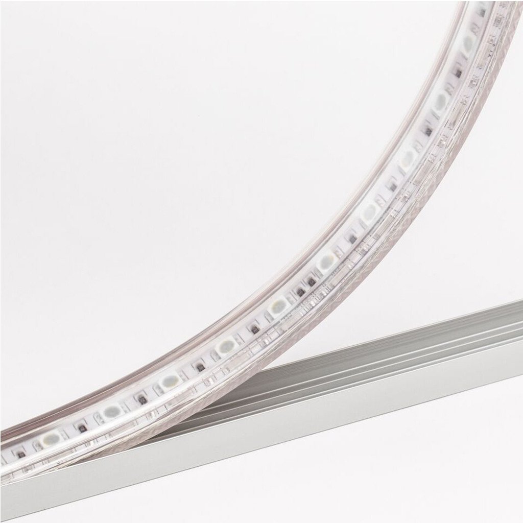 aluminum u channel track with led strip light half laid in