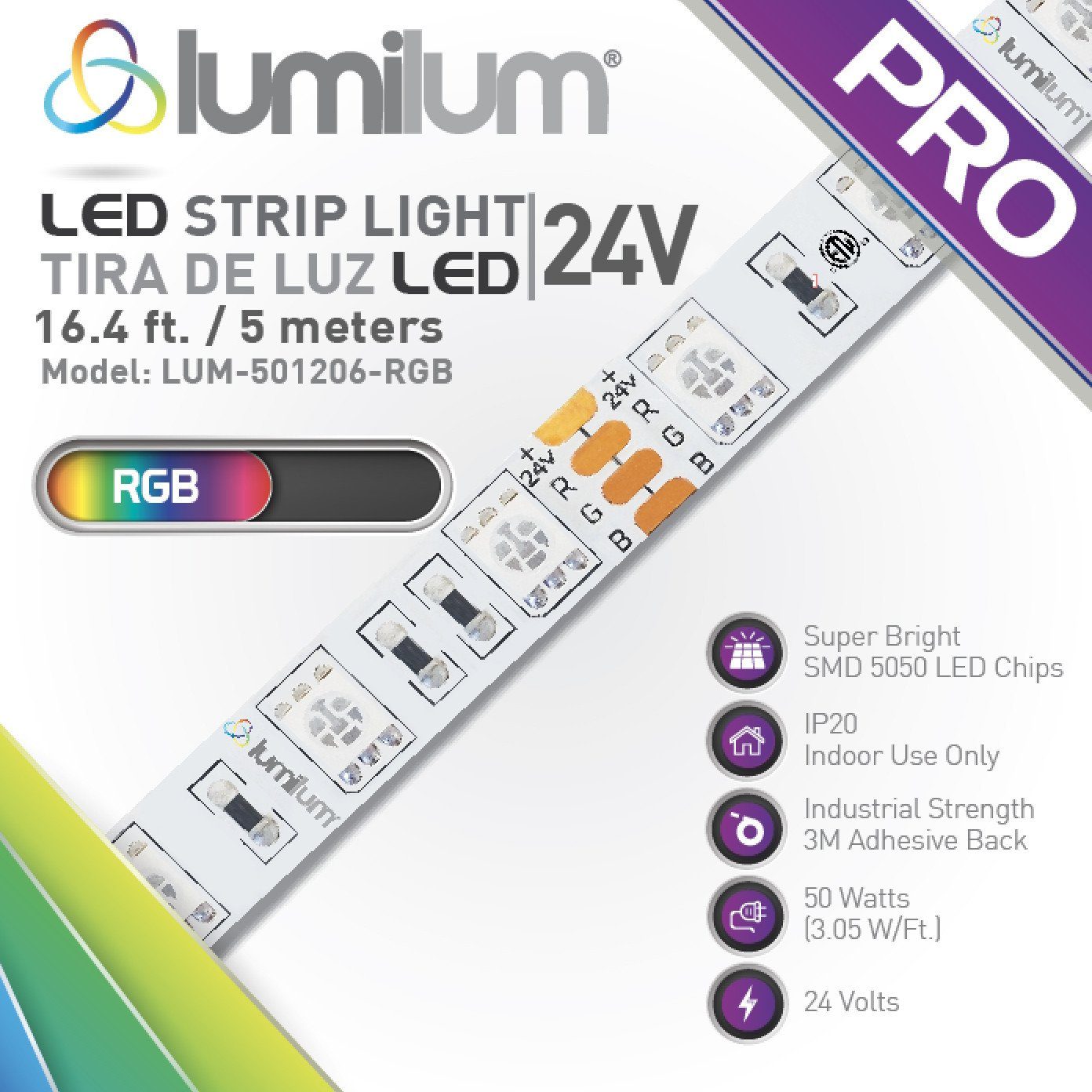 24V LED RGB Color Changing Strip Lights from Lumilum