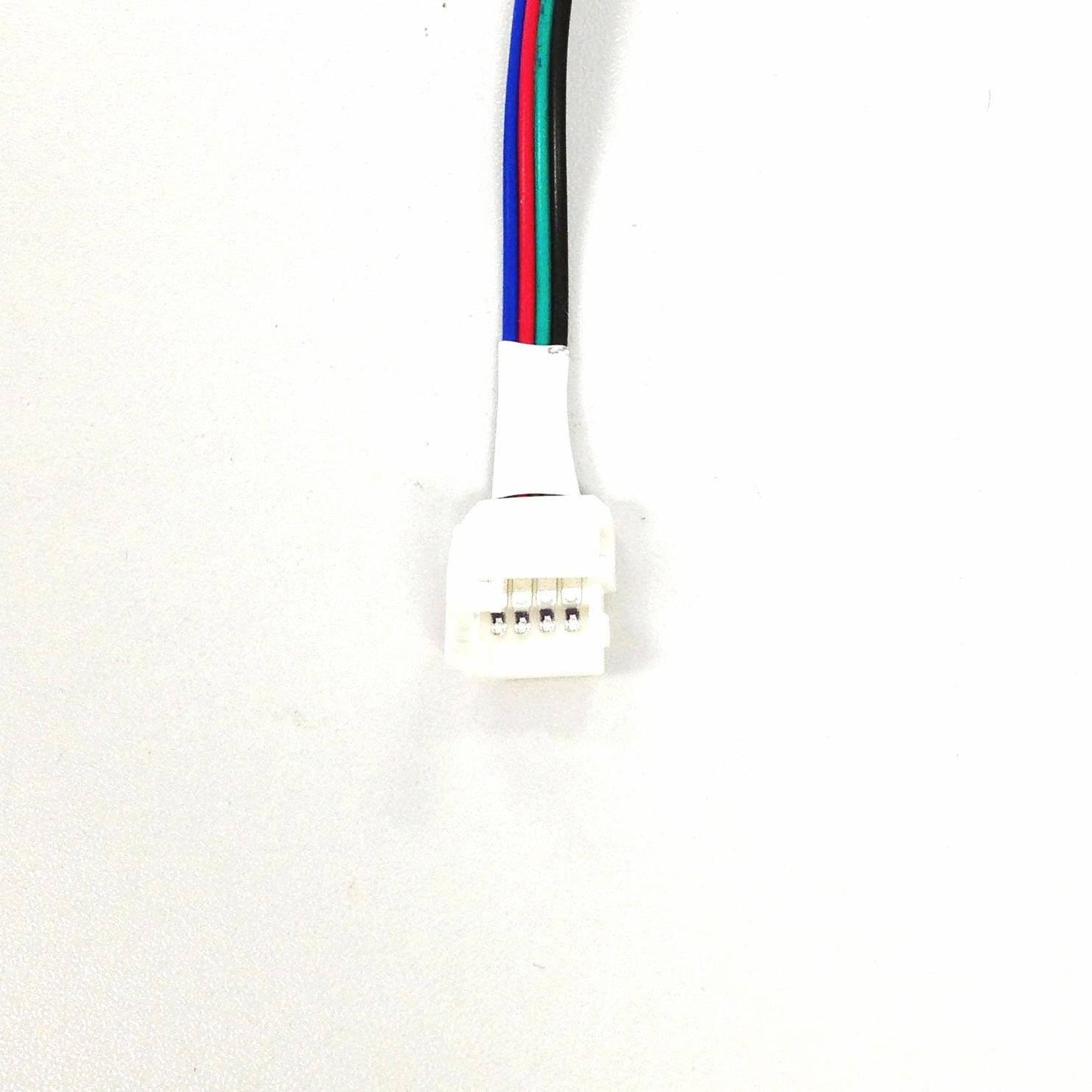 short rgb black green red blue wire with white open clip with metal connectors at end