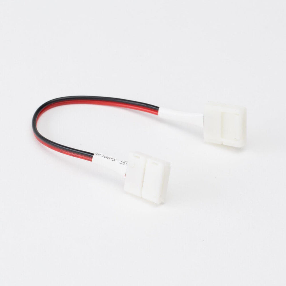 led wire splice connector with red and black wire and clips on each end