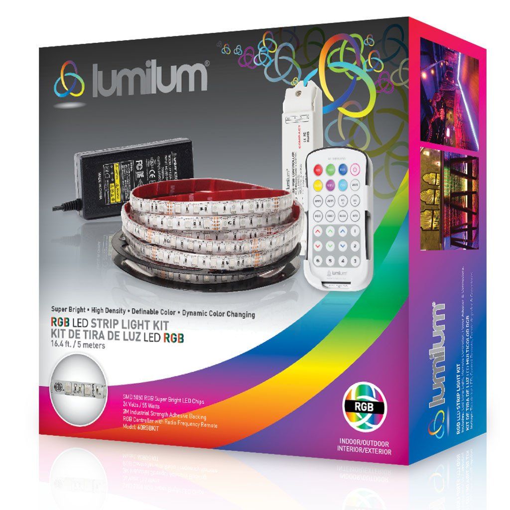 Outdoor Multi-Function RGB LED Color Changing Strip Light Controller -  SMD-5050 - 120 Volt - RF Remote