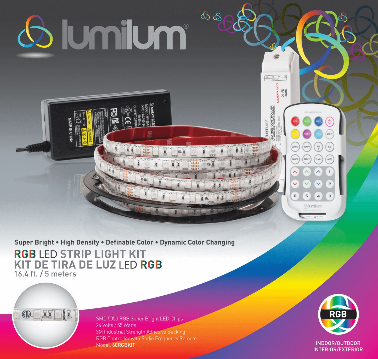 overfladisk svale forvrængning RGB LED Tape Light Kit | LED Lights with Remote – Lumilum – Lumilum LED  Lighting