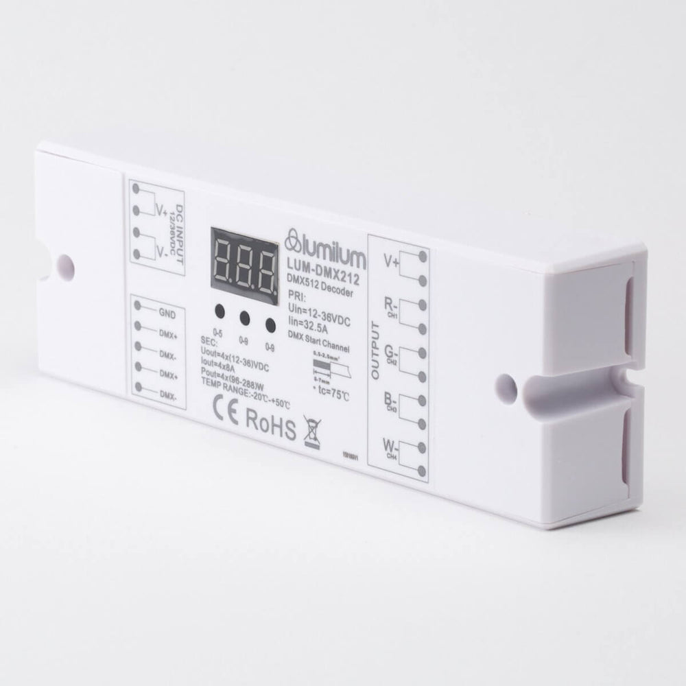 white modular lumilum branded dmx light controller