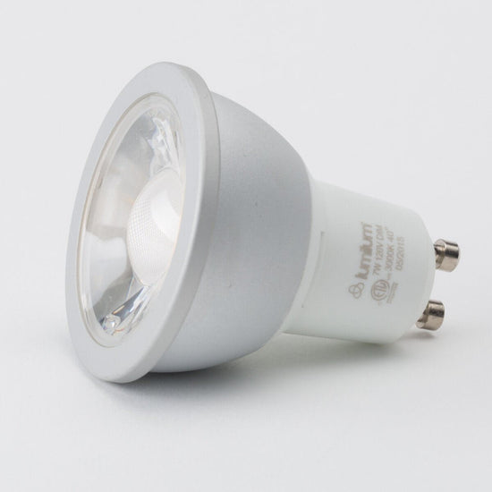 lumilum brand gu10 led light bulb with clear lens and bi pin base