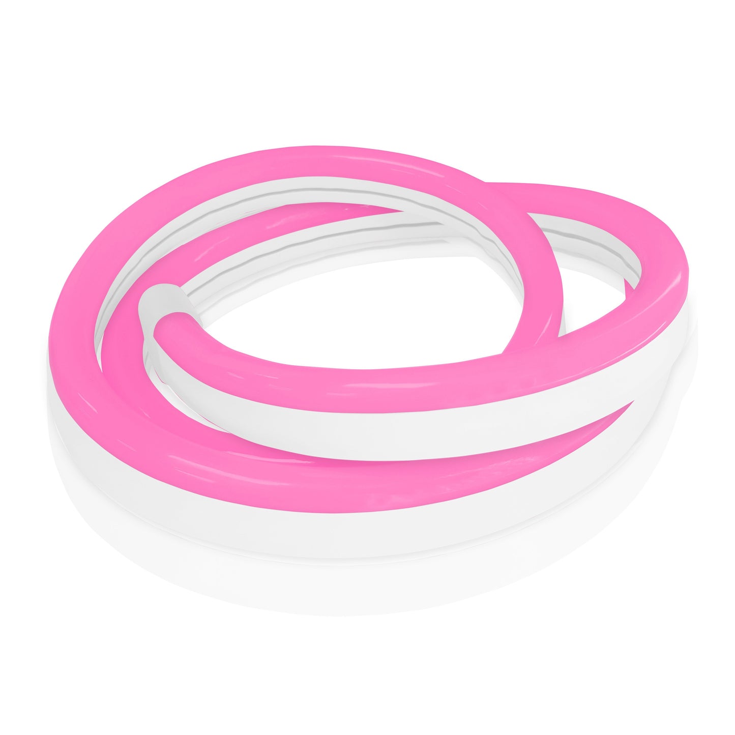 loosely coiled pink neon led strip light